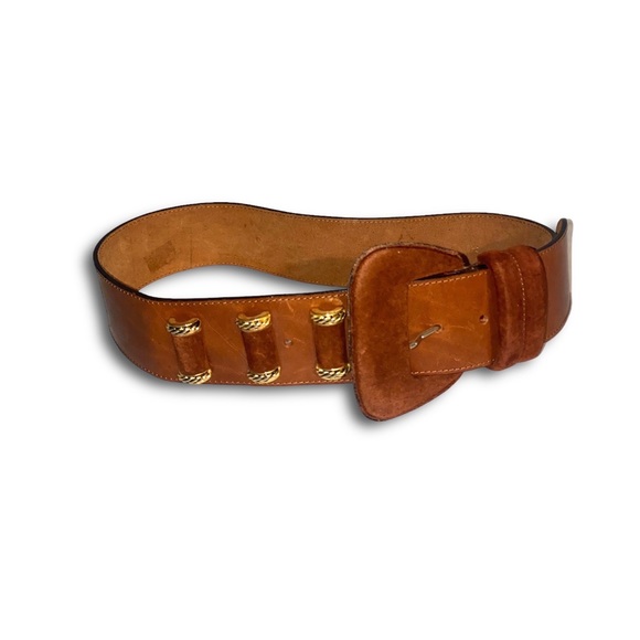 Wide Leather Belt made in Italy - Picture 3 of 10